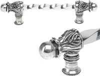 Acanthus 6'' cc with 3/8'' twist bar long pull Romanesque style in Chalice. 821-9