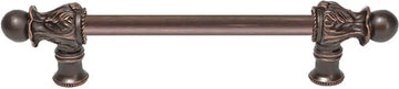 Acanthus 6'' cc with 1/2'' round smooth bar long pull Romanesque style 821S-22