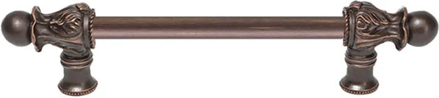 Acanthus 6'' cc with 1/2'' round smooth bar long pull Romanesque style 821S-22