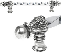 Acanthus 9'' cc with 3/8'' twist bar long pull Romanesque style in Chalice. 822-9