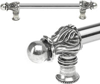 Acanthus 9'' cc with 1/2'' smooth bar long pull Romanesque style in Chalice. 822S-9
