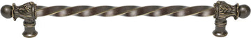 Acanthus 12'' cc with 3/8'' twist bar long pull Romanesque style in Antique Brass. 823-3