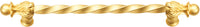 Acanthus 12'' cc with 3/8'' twist bar long pull Romanesque style in Gilded Mercury. 823-8