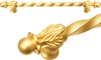 Acanthus 12'' cc with 3/8'' twist bar long pull Romanesque style in Gilded Mercury. 823-8