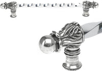 Acanthus 12'' cc with 3/8'' twist bar long pull Romanesque style in Chalice. 823-9