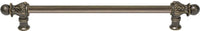 Acanthus 12'' cc with 1/2'' smooth bar long pull Romanesque style in Antique Brass. 823S-3