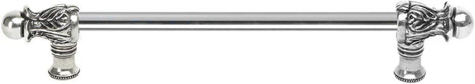 Acanthus 12'' cc with 1/2'' smooth bar long pull Romanesque style in Chalice. 823S-9