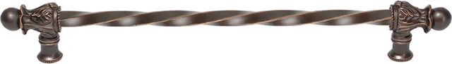 Acanthus 18'' cc with 3/8'' twist bar long pull Romanesque style 824-22