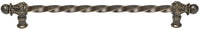 Acanthus 18'' cc with 3/8'' twist bar long pull Romanesque style in Antique Brass. 824-3