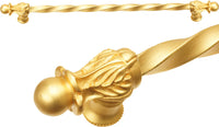 Acanthus 18'' cc with 3/8'' twist bar long pull Romanesque style in Gilded Mercury. 824-8