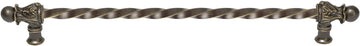 Acanthus 22'' cc with 3/8'' twist bar long pull Romanesque style in Antique Brass. 825-3