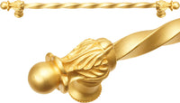Acanthus 22'' cc with 3/8'' twist bar long pull Romanesque style in Gilded Mercury. 825-8