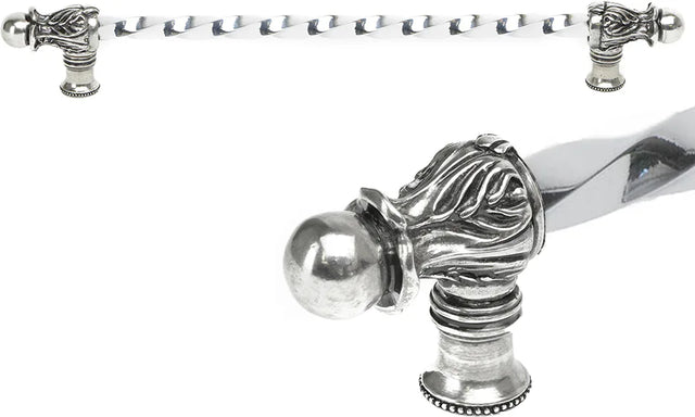 Acanthus 22'' cc with 3/8'' twist bar long pull Romanesque style in Chalice. 825-9