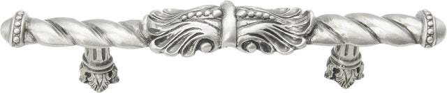 Acanthus 4'' cc large pull Romanesque style in Satin. 826-11