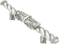 Acanthus 4'' cc large pull Romanesque style in Satin. 826-11