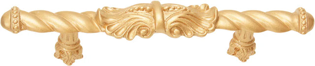 Acanthus 4'' cc large pull Romanesque style in Soft Gold. 826-27