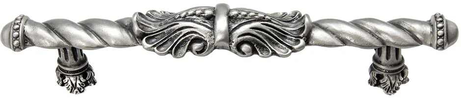 Acanthus 5'' cc large pull Romanesque style in Satin. 827-11