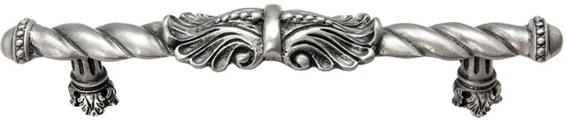 Acanthus 5'' cc large pull Romanesque style in Satin. 827-11