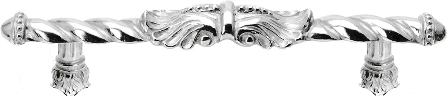Acanthus 5'' cc large pull Romanesque style in Platinum. 827-24