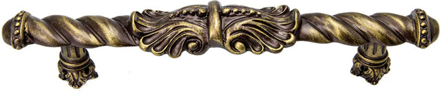 Acanthus 5'' cc large pull Romanesque style in Antique Brass. 827-3