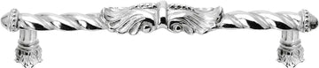 Acanthus 6'' cc large pull Romanesque style in Platinum. 828-24