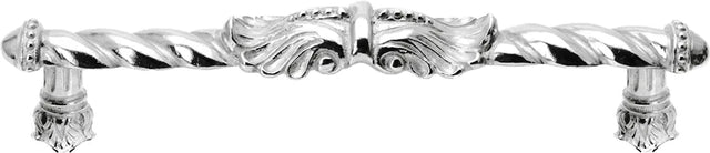 Acanthus 6'' cc large pull Romanesque style in Platinum. 828-24