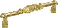 Acanthus 6'' cc large pull Romanesque style in Gilded Mercury. 828-8