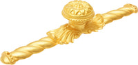 Acanthus large knob with flared foot Rosette style with large backplate in Gilded Mercury. 830846-8