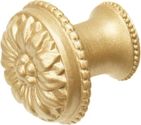 Acanthus large knob with flared foot Rosette style in Soft Gold. 830B-27