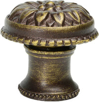 Acanthus large knob with flared foot Rosette style in Satin. 830B-3