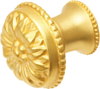 Acanthus large knob with flared foot Rosette style in Antique Brass. 830B-8