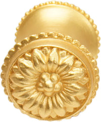Acanthus small knob with flared foot Rosette style in Antique Brass. 831B-8