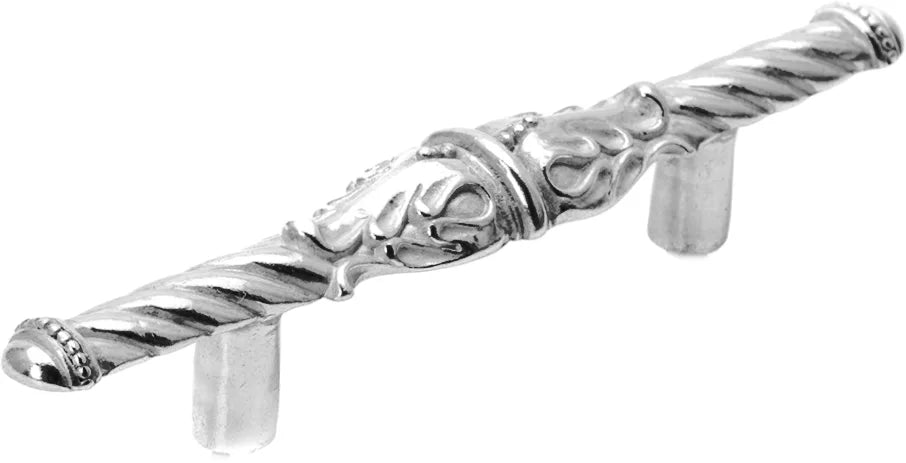 Acanthus 3'' cc pull Romanesque style in Platinum. 832-24