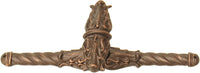 Acanthus Carpe Diem 836838-22 Oil Rub Bronze leave large knob w/ rope large back plate Romanesque style 836838-22
