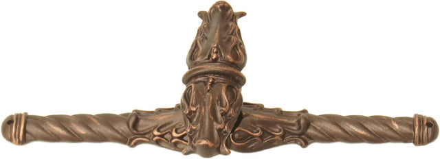 Acanthus Carpe Diem 836838-22 Oil Rub Bronze leave large knob w/ rope large back plate Romanesque style 836838-22