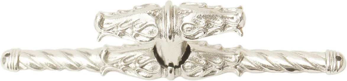 Acanthus leave large knob w/ rope large back plate Romanesque style finished in Platinum . 836838-24