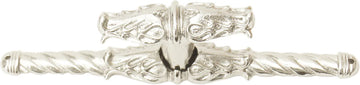 Acanthus leave large knob w/ rope large back plate Romanesque style finished in Platinum . 836838-24