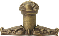 Acanthus Carpe Diem 836839-3 Antique Brass leave large knob w/ rope small back plate Romanesque style 836839-3