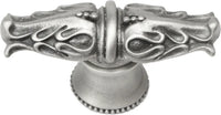 Acanthus leaves large knob with flared foot Romanesque style in Satin. 836B-11