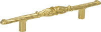Acanthus 4'' cc pull Romanesque style in Antique Brass. 843-8