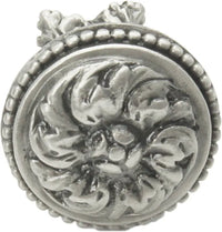Acanthus & beaded large knob with column base Rosette style in Satin. 851-11