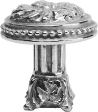 Acanthus & beaded large knob with column base Rosette style in Platinum. 851-24