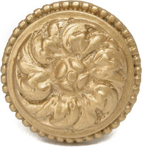 Acanthus & beaded large knob with column base Rosette style in Soft Gold. 851-27