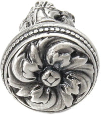 Acanthus & beaded medium knob with column base Rosette style in Satin. 852-11