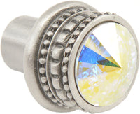 Cache Caché medium round knob with an 18mm Swarovski Aurore Boreale Crystals 860-11AB