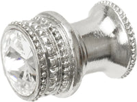 Cache Caché medium round knob with flared foot with an 18mm Swarovski Clear Crystal in Platinum. 860B-24C