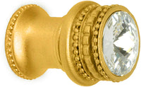 Cache Caché medium round knob with flared foot with an 18mm Swarovski Clear Crystal in Gilded Mercury. 860B-8C