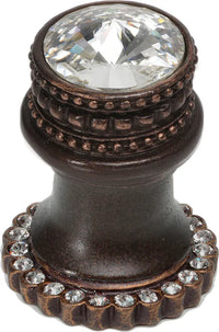 Cache Caché medium round knob with halo platform with 24 Swarovski Clear Crystals 860H-22C