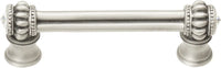 Caché double 3'' cc pull with flared foot with 2 rivoli Swarovski Clear Crystals in Satin. 861B-11C