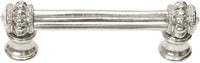 Caché double 3'' cc pull with flared foot with 2 rivoli Swarovski Clear Crystals in Platinum. 861B-24C